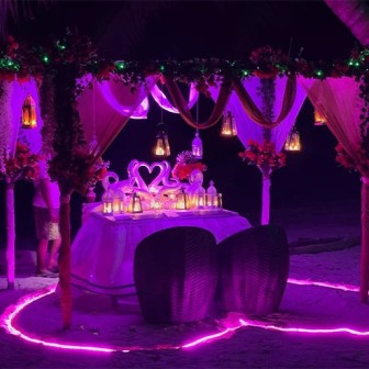 Canopy Heart Shape LED Light Candlelight Dinner